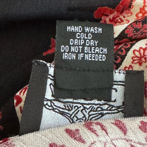 Angie Black Print Cold Shoulder & Lace Bodice Bohemian Top Size M - Picture 7 of 7